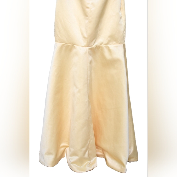 Butter Yellow Mermaid Floor Length Prom Dress Backless Fitted Size S Formal - Picture 6 of 11